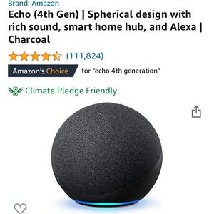 Amazon Echo (4th Gen); Amazon alexa; Charcoal